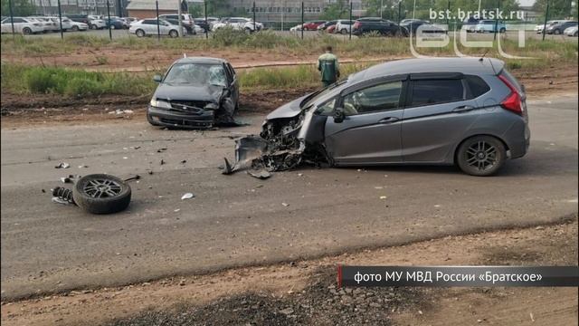 Две иномарки столкнулись у хлорного завода в Братске смотреть онлайн