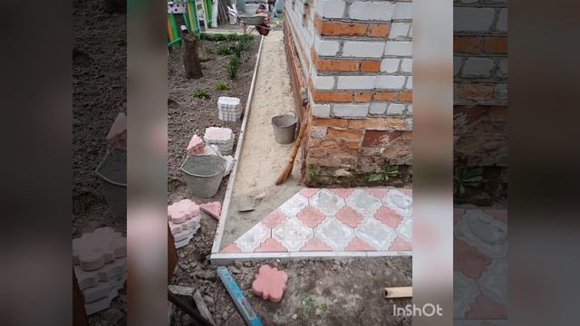 отмостка на даче,дорожки из тротуарной плитки. смотреть онлайн