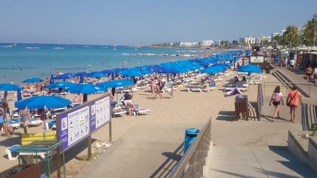 КИПР. Пляж в Протарасе, набережная смотреть онлайн