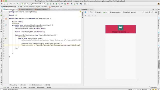 Custom Toast | android app development tutorial for beginners in telugu Sai Gopi Tech Telugu смотреть онлайн
