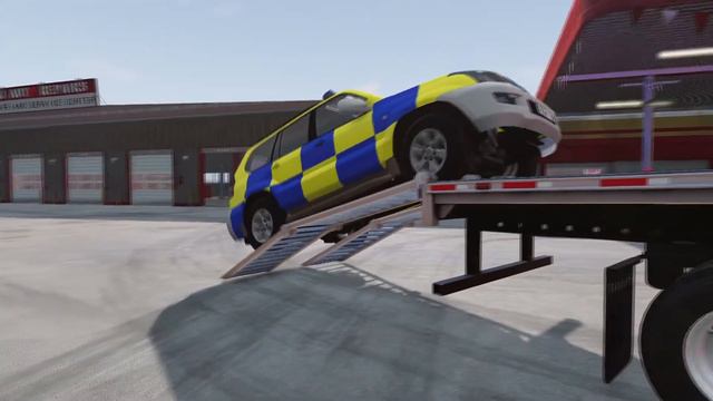 Small Cars Transporatation with Truck on Flatbed Trailer-Giant Bulge-BeamNG.Drive.#4 - BeamNG.Drive смотреть онлайн