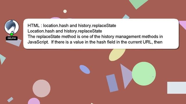 HTML : location.hash and history.replaceState смотреть онлайн