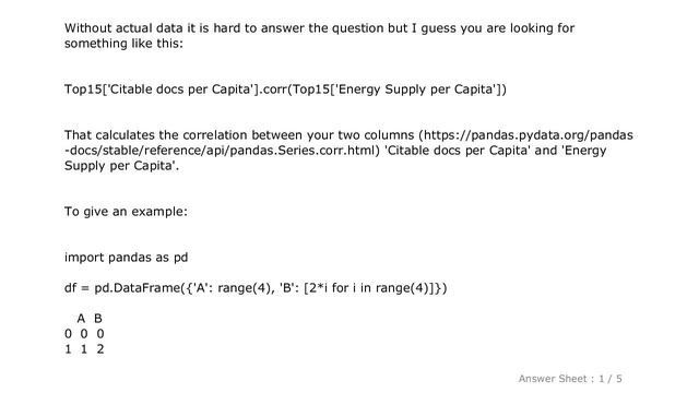 PYTHON : Use .corr to get the correlation between two columns смотреть онлайн