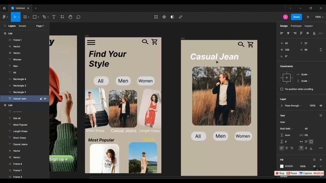 Create a Clothing App Figma Animation UI UX Design смотреть онлайн