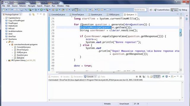 JAVA (Intermédiaire) - 48 - TP Quiz (Partie 6/8) - La classe abstraite Quiz смотреть онлайн