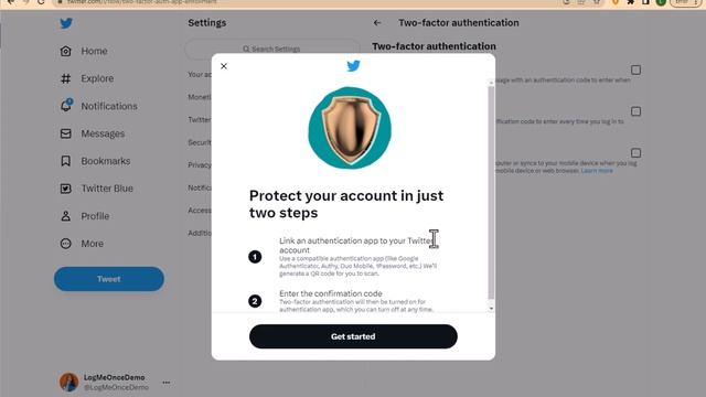 How to Enable Twitter 2FA (Two Factor Authentication) with Google Authenticator & LogMeOnce! смотреть онлайн