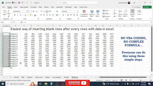 Insert Blank Rows Between Every Row in Excel смотреть онлайн