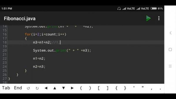 Program to Print  Fibonacci Series Using For Loop in Java | SonaliThore | LLAGT #LLAGT