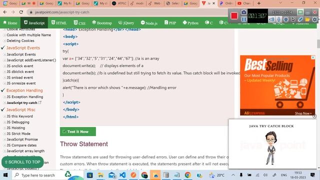 Full Stack Development (Batch-1 & 2): JavaScript Exception Handling смотреть онлайн