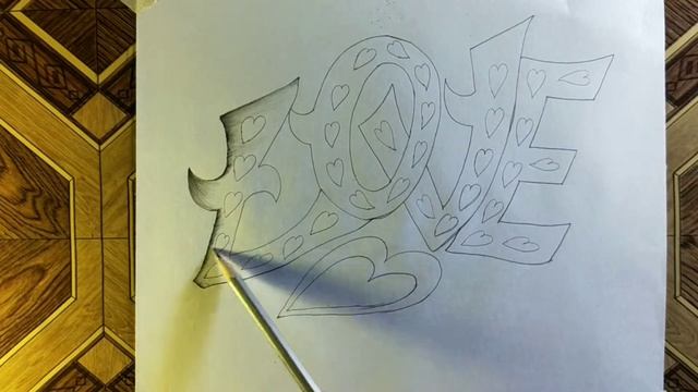 Love word drawing pencil sketch easy step by step смотреть онлайн