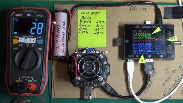 Testing 18650 with UNI-T UT123, ATORCH + 65W USB load смотреть онлайн