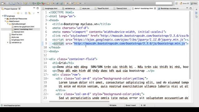 Hướng Dẫn Học Bootstrap Framework - Cách Chia bố cục cho layout grid - Buổi 3 смотреть онлайн