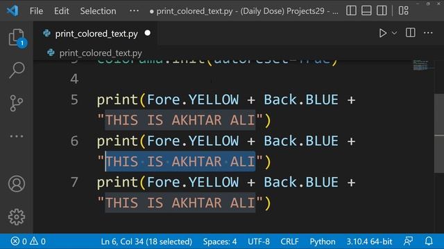 Python project 29 Day 28 Print Colored Text program смотреть онлайн