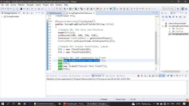 Drag and Drop (DND) Between JTextField | Swing Tutorial #59 смотреть онлайн