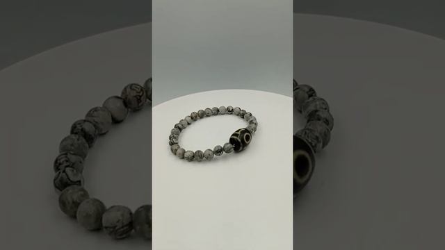Небо и Земля бусина Дзи (браслет серая яшма) смотреть онлайн