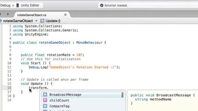Unity - Rotating a GameObject (Cube) - C# Programming смотреть онлайн