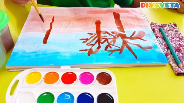 Рисуем мятой бумагой "Осенний пейзаж" нетрадиционные техники рисования #видеоуроки #howtodraw смотреть онлайн