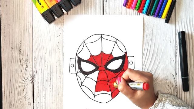 DIY HOW TO DRAW SPIDERMAN ?️ MASK. PDF MASK FREE DOWNLOAD смотреть онлайн