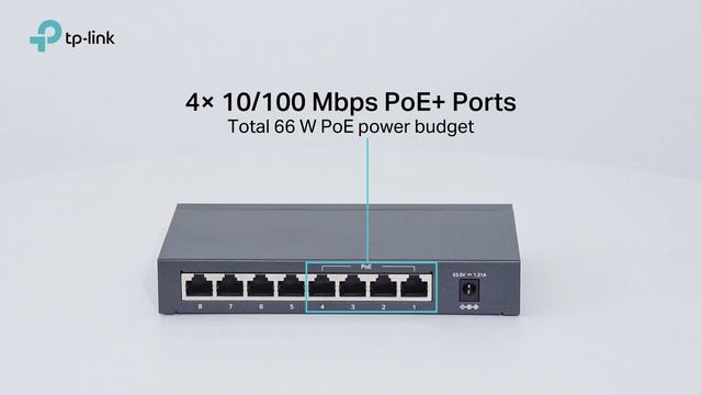 8-Port 10/100Mbps Desktop Switch with 4-Port PoE+ | TP-Link TL-SF1008P смотреть онлайн