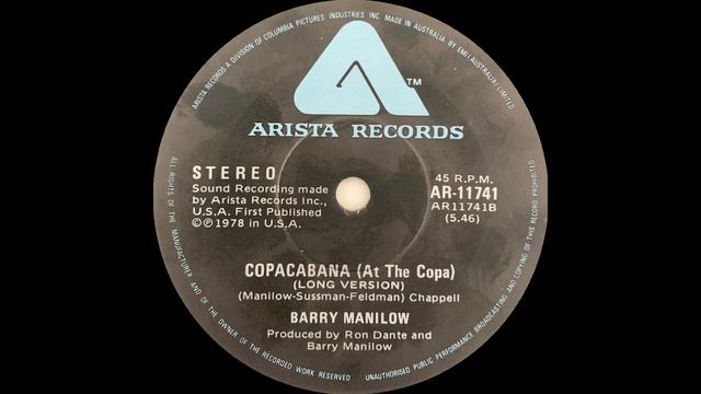 1978: Barry Manilow - Copacabana (At The Copa) - Long Version - 45