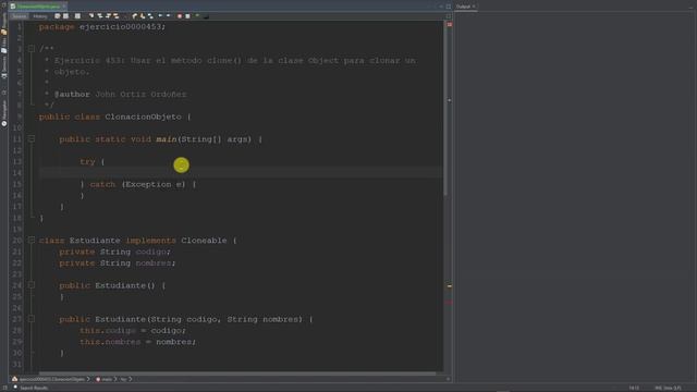 Java Ejercicio: 453 Usar el Método clone() de la Clase Object para Clonar un Objeto смотреть онлайн