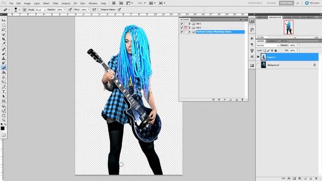 Portrait Cartoon Photoshop Action смотреть онлайн