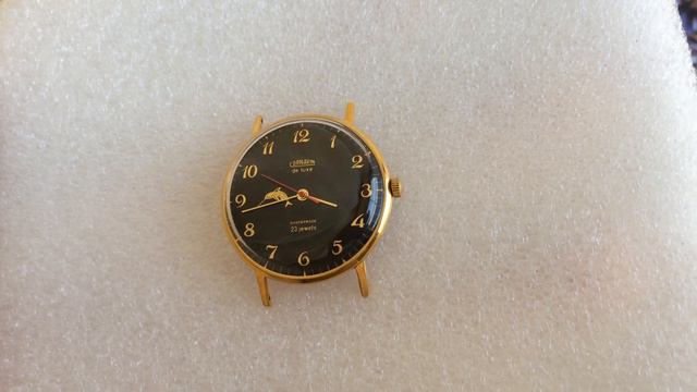 наручные часы Cornavin de luxe СССР 23 камня черные смотреть онлайн