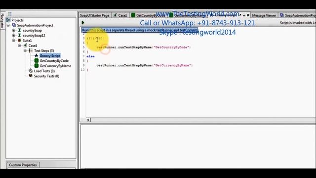 WebService Testing SoapUI: Tut-19 :Conditional execution by Groovy |Certification +91-8743913121 смотреть онлайн