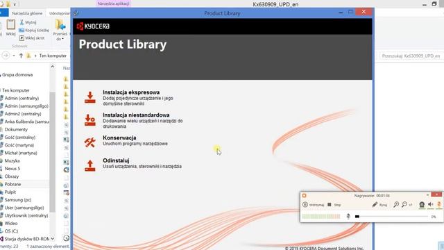 Instalacja Drukarki Kyocera KM-1650 Z Trybem Dupleks