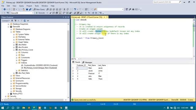 What is Primary Key Constraint in SQL Server | How to create Primary Key in SQL Server смотреть онлайн