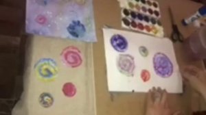 Рисуем " Космос" акварелью с детьми 5-7 лет.