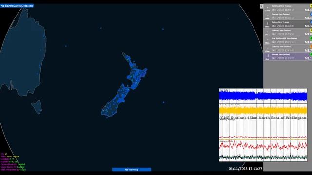 New Zealand Earthquake stations Map. (GlobalQuake) смотреть онлайн