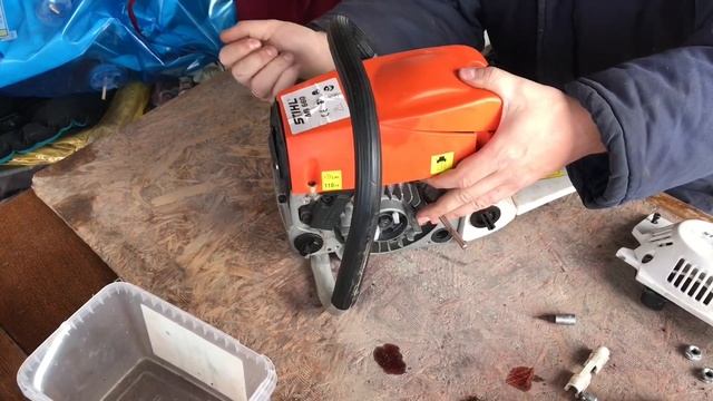 Ремонт китайской бензопилы Stihl MS 660. Ремонт китайской пилы Штиль MS-660. смотреть онлайн