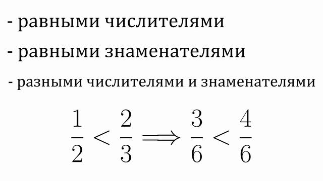 Сравнение дробей / Теория смотреть онлайн