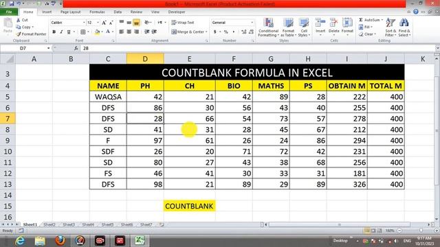 COUNT BLANKS IN EXCEL MOS IMPORTANT|IN URDU| смотреть онлайн