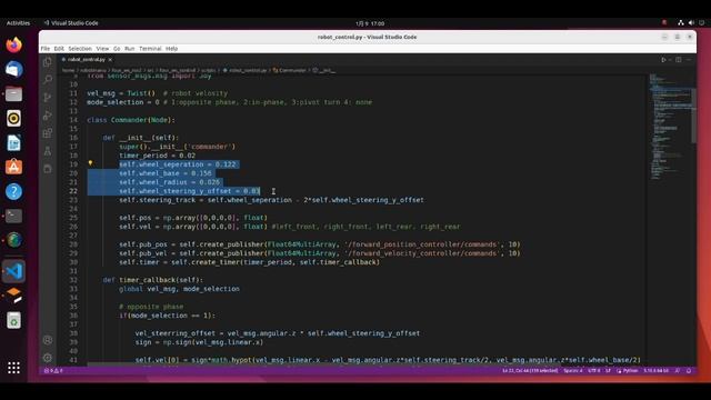 Simulation of a 4WS Robot Using ROS2 Control and Gazebo смотреть онлайн