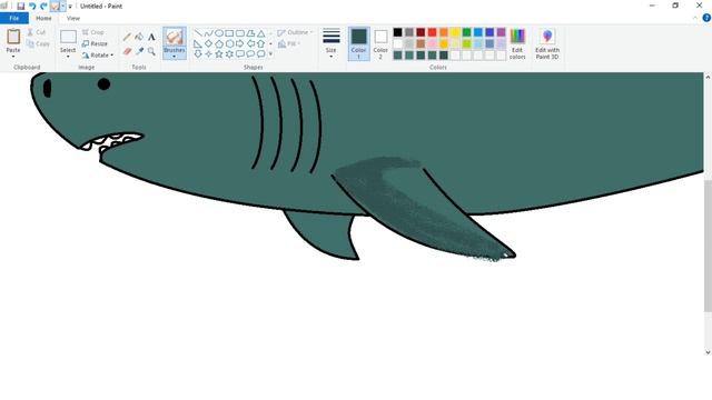 How to draw in Ms Paint | Shark Fish Drawing | Ms Paint Tutorial. смотреть онлайн