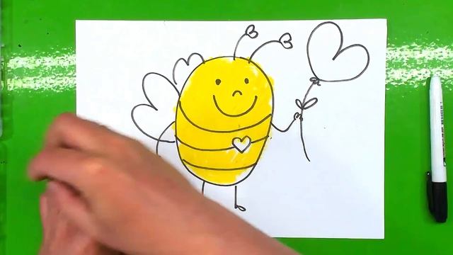 Рисуем ПЧЁЛКУ под музыку для детей смотреть онлайн