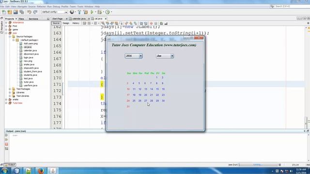 How To Create Calendar Using JFrame Form In NetBeans In Tamil Part-10 смотреть онлайн