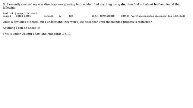 Databases: MongoDB deleted logs смотреть онлайн