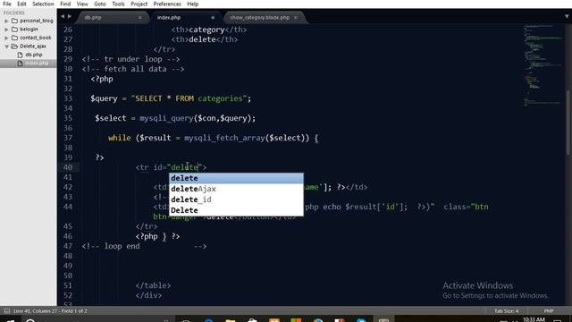 delete data using php and ajax смотреть онлайн