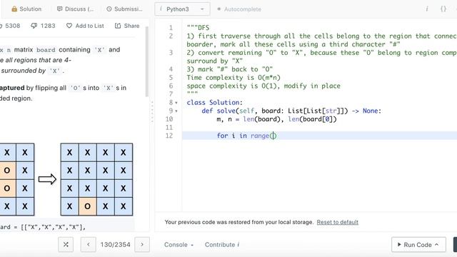 Surrounded Regions - Leetcode 130 - DFS - Python смотреть онлайн