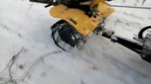 Везде проедет! Мотоблок зимой на разных колесах \\ Тест