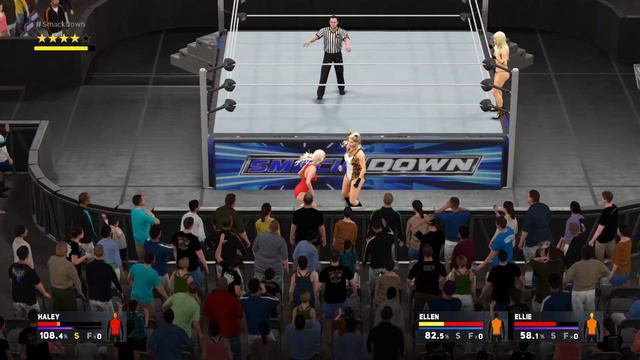 WWE 2K17 Haley vs Ellen & Ellie - 2 on 1 Amazon Match смотреть онлайн