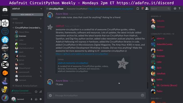 CircuitPython Weekly - December 3rd, 2018 @adafruit #adafruit #circuitpython смотреть онлайн