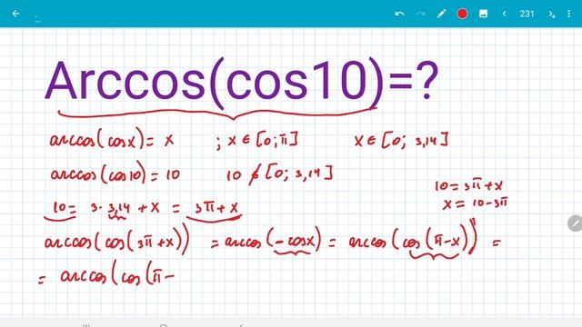 Arccos(cos10) Və Arcsin(sin10)=?