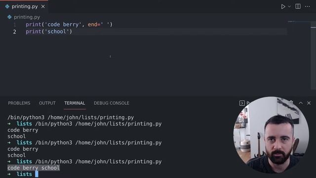How to print on same line in Python – Python tutorial for beginners – CodeBerry Programming School смотреть онлайн