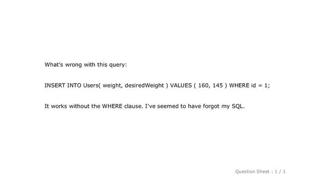 MySQL : MySQL Insert query doesn't work with WHERE clause смотреть онлайн