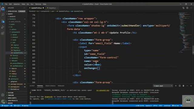 React js Tutorial # 80| How to Update User Profile Component in ReactJs |E-Commerce site смотреть онлайн