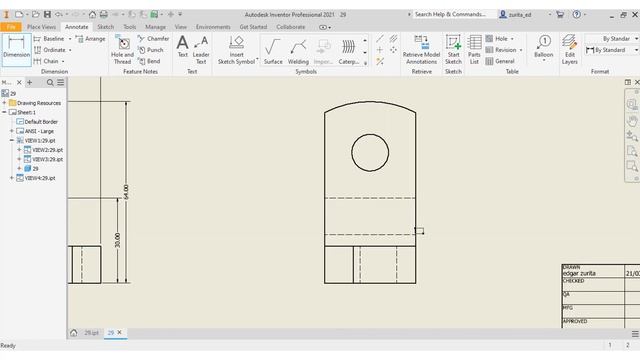 Como crear planos y exportar a Pdf en Inventor Pro. 2021 смотреть онлайн